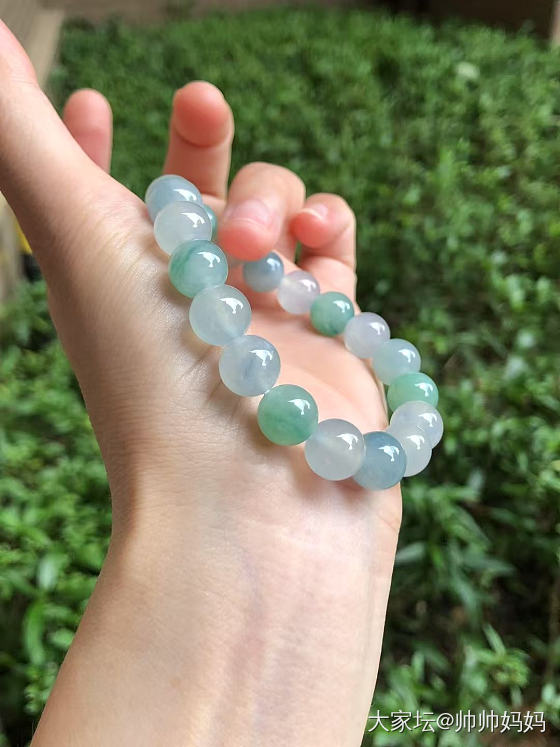 翡翠冰花珠手链_翡翠