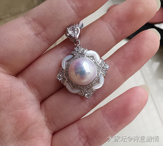 更新全新（14mm-15mm）重工澳白海水珍珠吊坠_有机宝石