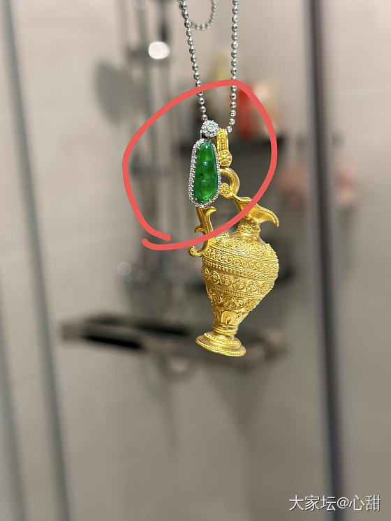 准备改镶小翡翠豆子，这个款式咋样！_镶嵌钻石翡翠