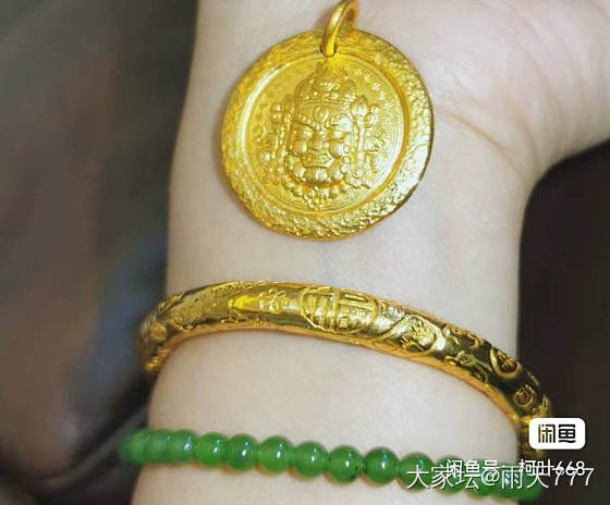 全新纯手工吉言金手镯51圈口_金
