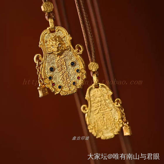 盘古黄金岁岁牌吊坠_金