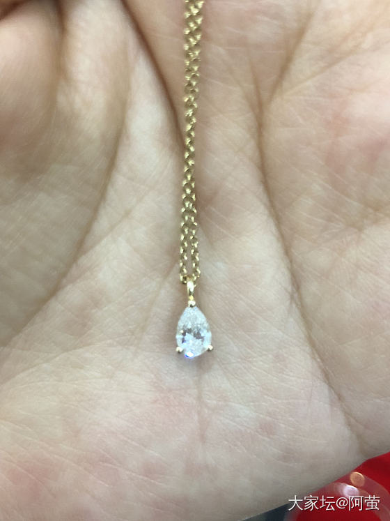 30分天然钻石水滴gia项链_金