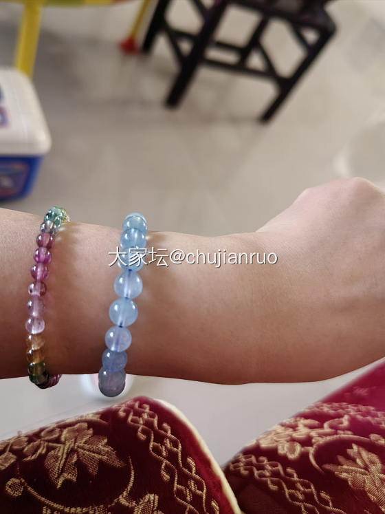 红宝石戒指，海蓝宝马粉手链_彩色宝石