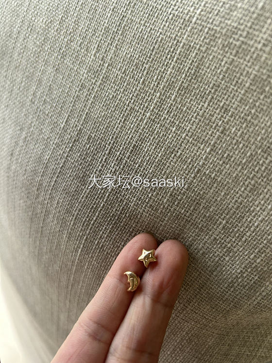 闲置18k 四叶草戒指碧玺戒指耳钉周大生发财金片片_金
