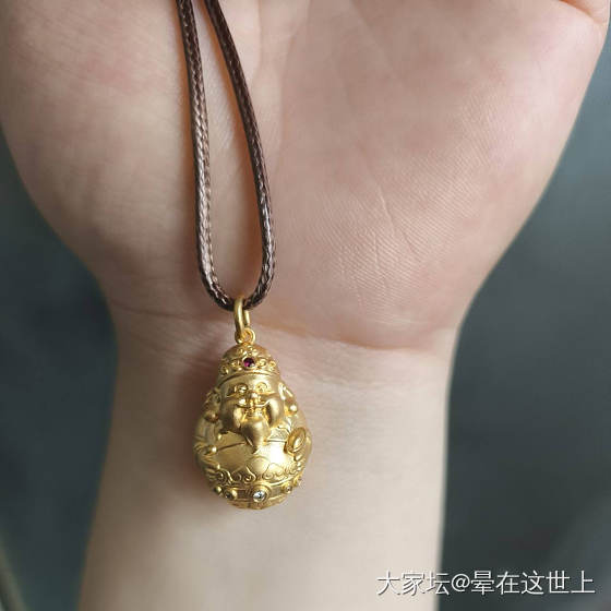 肆月初四，足金元宝财神吊坠_金