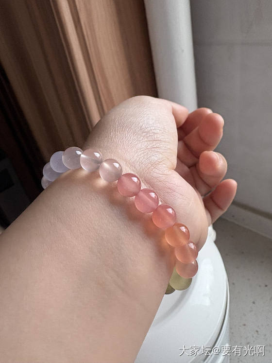 天然冰种玛瑙玉髓彩虹糖渐变多宝手串_玉石