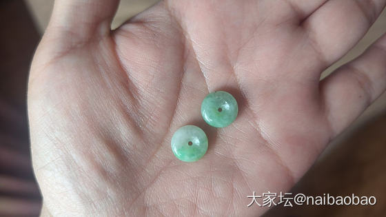 天然缅甸A货翡翠绿扣子_翡翠