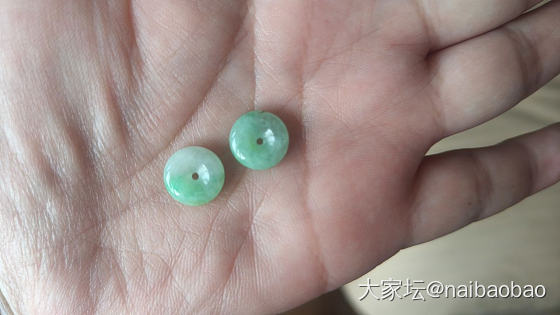 天然缅甸A货翡翠绿扣子_翡翠