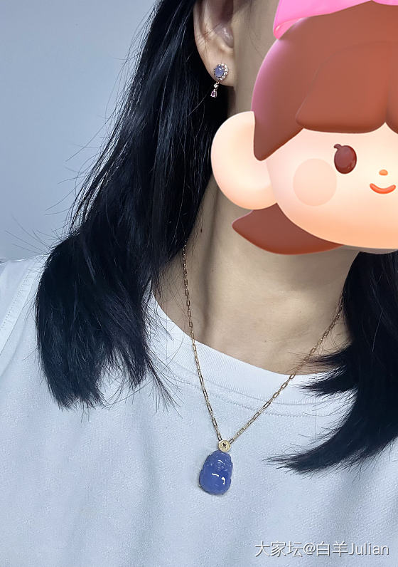 小甜紫蛋耳钉_翡翠