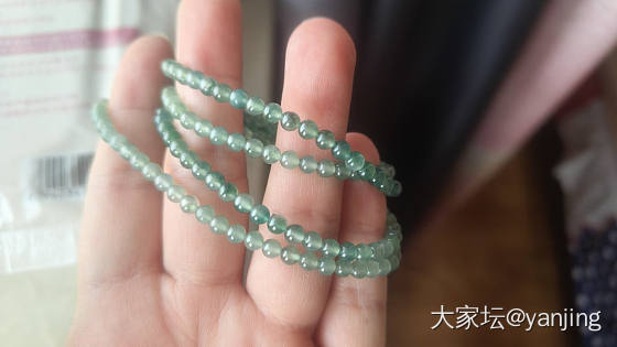 天然缅甸A货翡翠晴水飘花珠链_翡翠