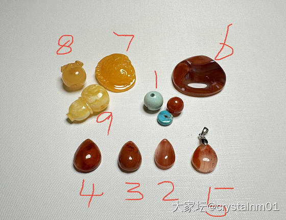 出一堆配珠吊坠小件：蜜蜡 原矿绿松石 南红玛瑙 吊坠 配珠 三通_琥珀蜜蜡