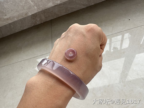 冰紫色的南红平安扣_南红