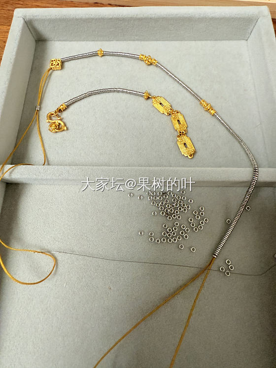 黄金太贵，铂金来凑，DIY了一条意外美貌的古风双圈手链_金