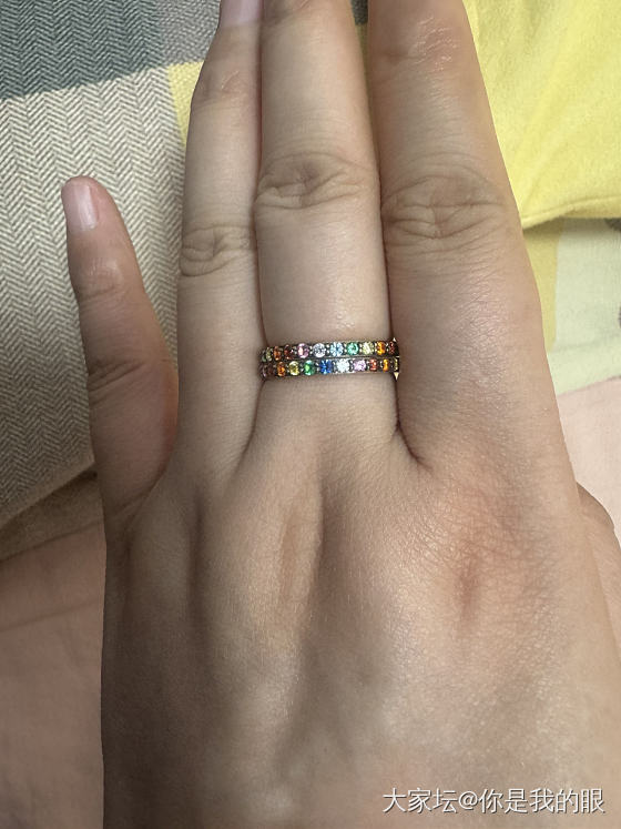 彩石足金指环_金