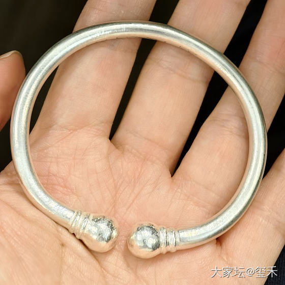 肆碗儿东北老银匠张记足银圆蒜头镯_银