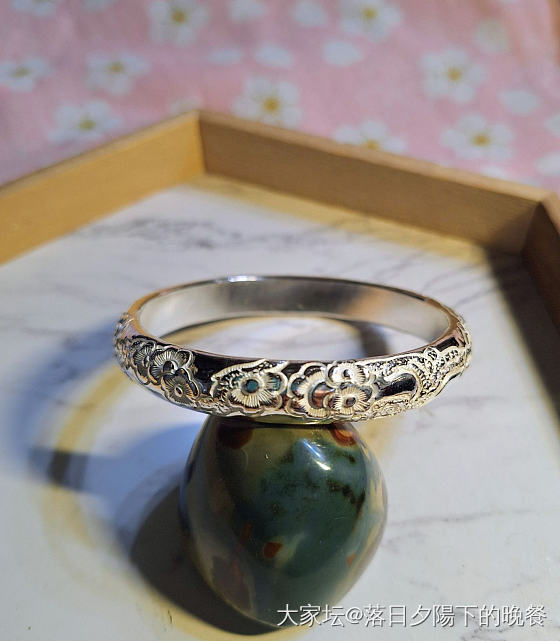 岁寒三友。老梅。扶瑶。纪录新旧镯_手镯银