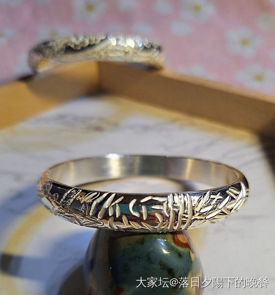 岁寒三友。老梅。扶瑶。纪录新旧镯_手镯银
