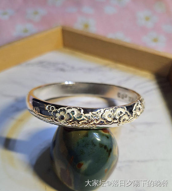 岁寒三友。老梅。扶瑶。纪录新旧镯_手镯银