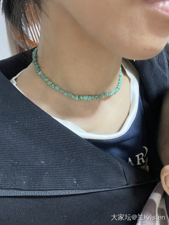 刚刚好 不卡脖子  就先这么带着吧，这会也懒得加金配饰了_翡翠