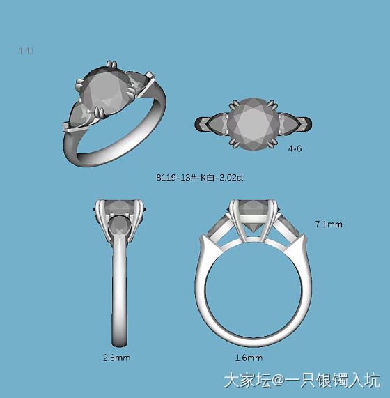 帮忙看一下三石款镶嵌图_镶嵌培育钻