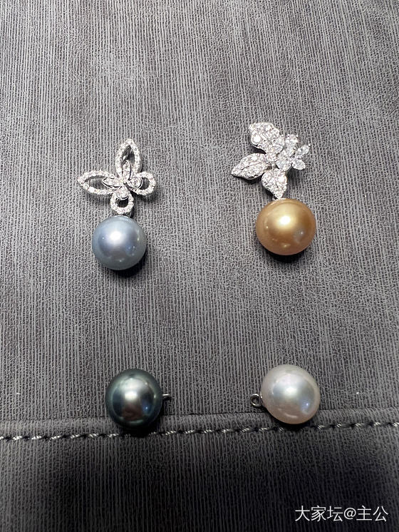 珍珠每日一晒：格拉夫蝴蝶和鸢尾花吊坠_珍珠