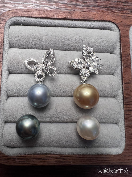 珍珠每日一晒：格拉夫蝴蝶和鸢尾花吊坠_珍珠