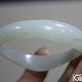 和田白玉【玉友园】特价随型天然圈皮籽镯------39克内径53.5克