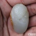 【已结缘】1680元 27.7克 和田籽料红皮巧雕福寿双全