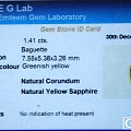 蓝宝石黄色无烧的哦1.41ct,超优惠仅980