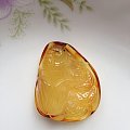 天然琥珀蜜蜡吊坠玉米铜钱雕刻件7.38克，800元