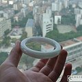 ~~翡翠(A货)--斯文--春彩圆条54MM圈口