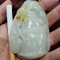 和田白玉【玉友园】独籽大把件---福寿双全