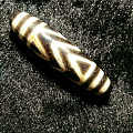 水纹天珠，尺寸57.3/14.6mm,财源滚滚，连绵不断，亨通长久。