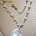 珍珠镶嵌挂链--很心水的生日礼物