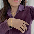 百香籽穿的项链和手链，紫金色系