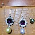 紫水晶金珠吊坠，澳白耳环，翡翠花片耳环，钻石项链