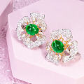 #泰勒彩宝#祖母绿耳钉 3.39/3.11ct