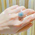 
   50分的蓝钻戒指💍吊坠两用款，清澈透亮的一抹蓝色鲜艳亮丽的蓝钻 主石...