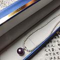 妖艳紫珍珠+3mm近圆ak珍珠项链