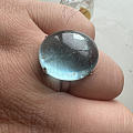 秀一下我的原矿海蓝宝戒指。无注胶，无染色，无酸洗🥹🥹🥹