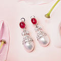 红宝石➕澳白珍珠耳坠 优雅高贵