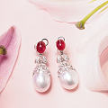 红宝石➕澳白珍珠耳坠 优雅高贵