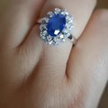 秀一下新镶嵌的蓝宝戒指