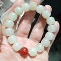 和田玉籽料11乘12的老型珠手串只要3600米，自然光拍照无美颜不过蜡油性一流