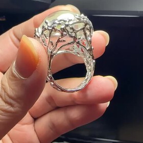 设计师手作925纯银戒指镶嵌大颗粒蓝针水晶