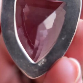 925银镶嵌紫水晶吊坠