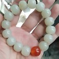 和田玉籽料13乘14的老型珠手串纯手工制作打磨柔光自然光拍照无美颜不过蜡不抹...