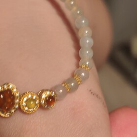 18k黄金翡翠镶钻石手串