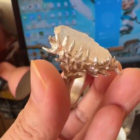 设计师纯手作925银镶嵌蓝月光原石戒指