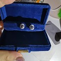一对18k真钻镶过卡金属尖晶耳钉